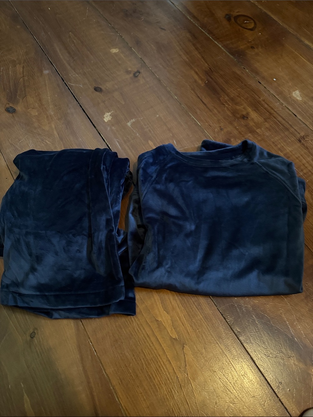 Jockey Navy Velour matching set